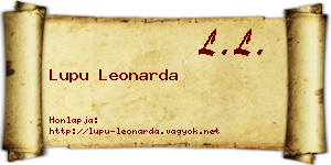 Lupu Leonarda névjegykártya